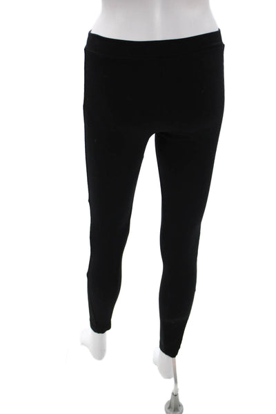 Alice + Olivia Women Ankle Jeggings Black Leather Blend Size 6