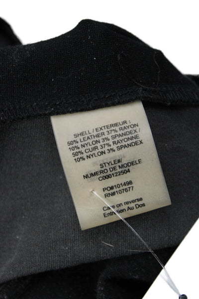 Alice + Olivia Women Ankle Jeggings Black Leather Blend Size 6
