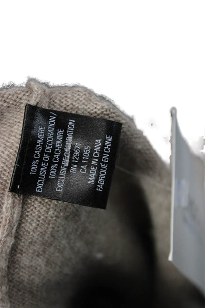 Skull Cashmere Women Pullover Sweater Beige Skull Graphic 100% Cashmere Size S