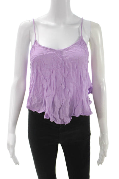 Intimately Free People Women Cropped Camisole Purple Rayon Sleeveless Size XS