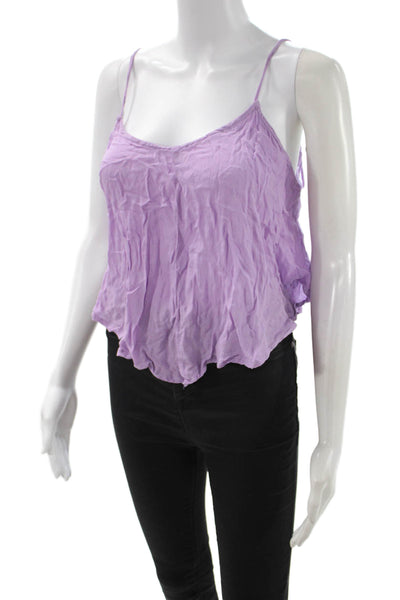 Intimately Free People Women Cropped Camisole Purple Rayon Sleeveless Size XS