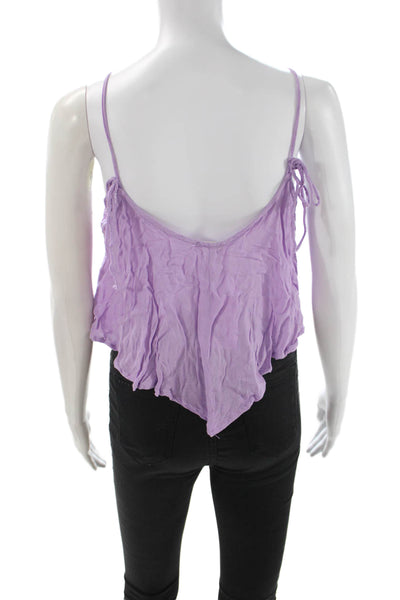 Intimately Free People Women Cropped Camisole Purple Rayon Sleeveless Size XS