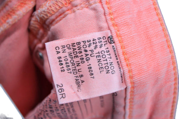 AG Adriano Goldschmied Womens Ankle Skinny Orange Jeans Size 26