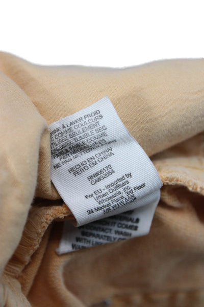 Free People Womens Beige Cotton Beach Shorts Button Size 26