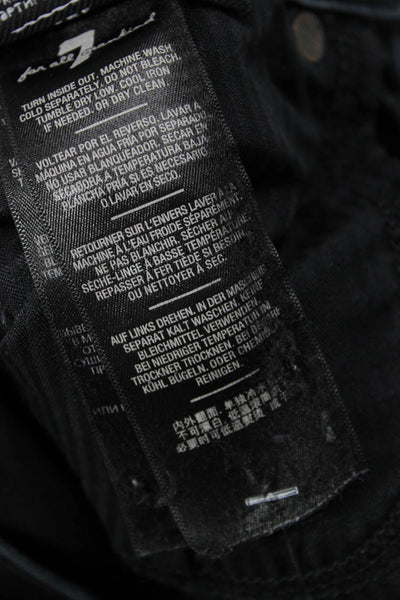 7 For All Mankind Womens Skinny Ankle Jeans Black Size 25