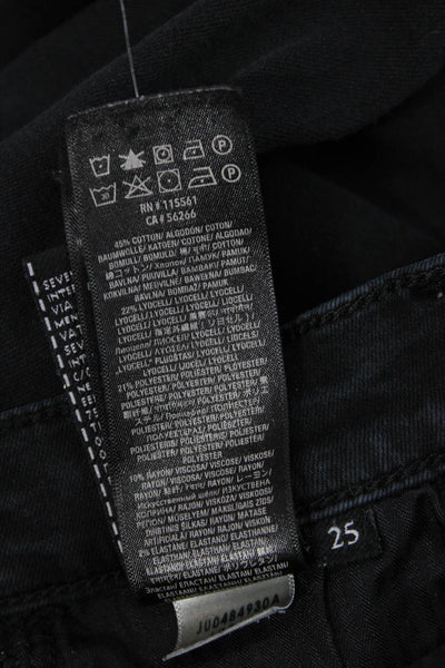 7 For All Mankind Womens Skinny Ankle Jeans Black Size 25