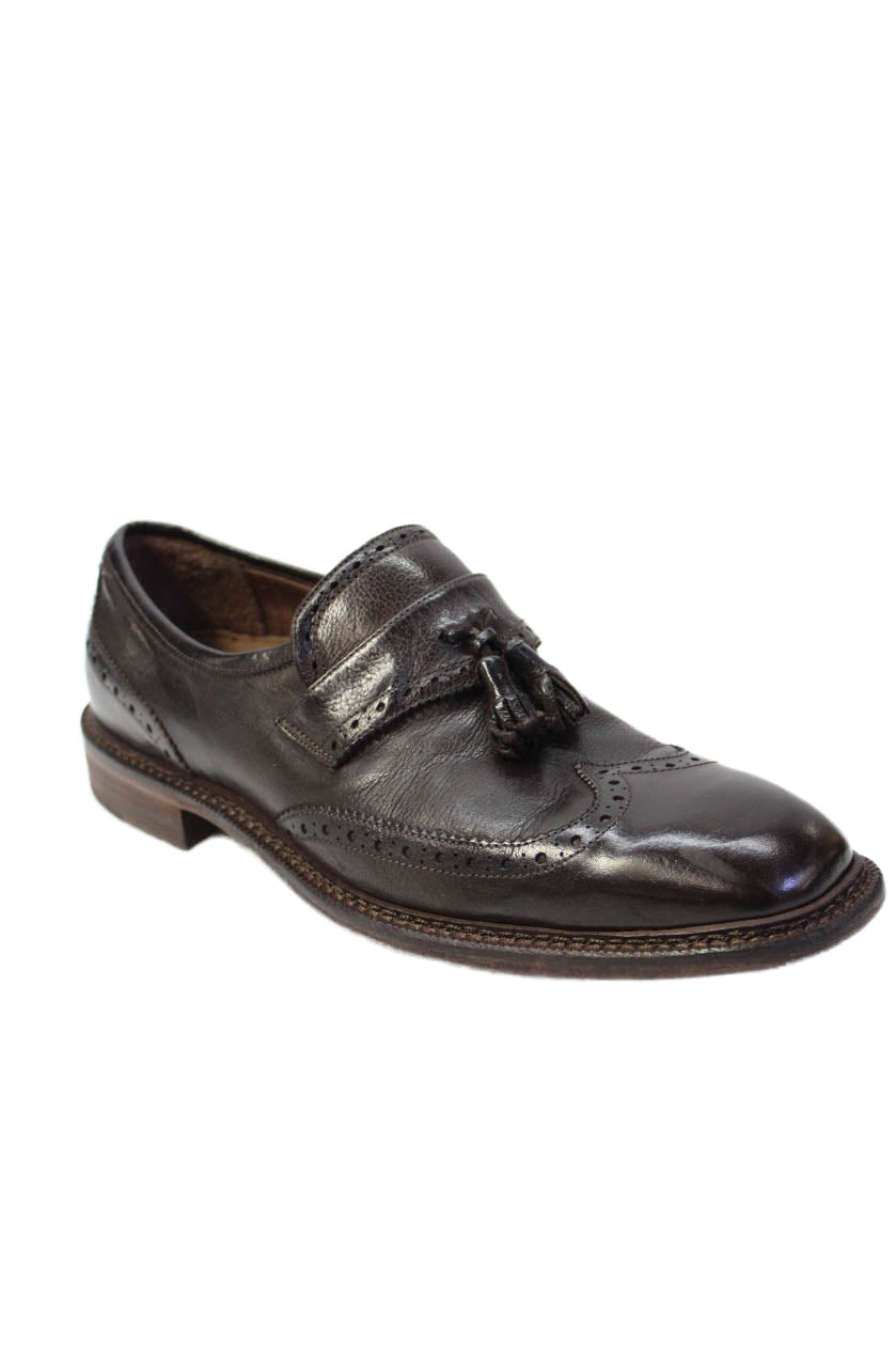 Cole Haan Mens Leather Tassel Detail Slip On Loafers Shoes Brown Size - Shop Linda's Stuff Cole Haan Mens Leather Tassel Detail Slip On Loafers Shoes Brown Size - Shop Linda's Stuff