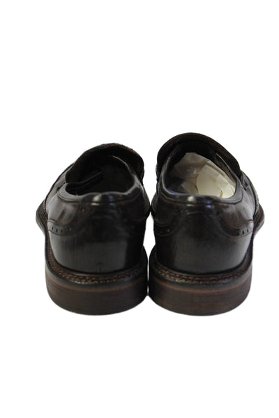 Cole Haan Mens Leather Tassel Detail Slip On Loafers Shoes Brown Size 8