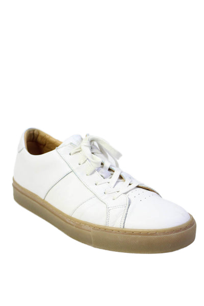 Greats Brookyln Mens Leather Lace Up Low Top Sneakers Shoes White Size 11.5