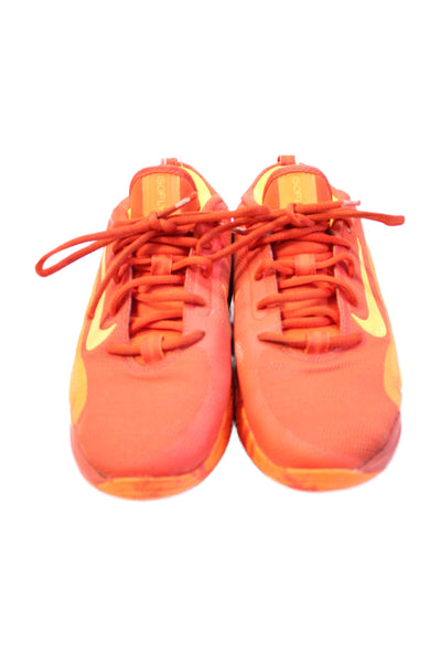 Nike Boys Lace Up Logo Knit IsoFly Grade School Sneakers Orange Size 7