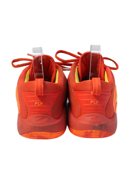 Nike Boys Lace Up Logo Knit IsoFly Grade School Sneakers Orange Size 7