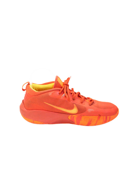 Nike Boys Lace Up Logo Knit IsoFly Grade School Sneakers Orange Size 7
