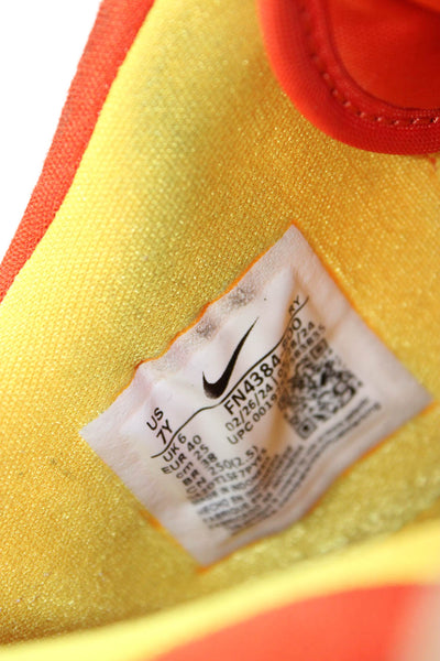 Nike Boys Lace Up Logo Knit IsoFly Grade School Sneakers Orange Size 7