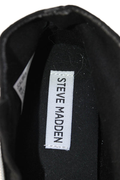 Steve Madden Womens Double Side Zip High Top Faux Suede Sneakers Black Size 5M
