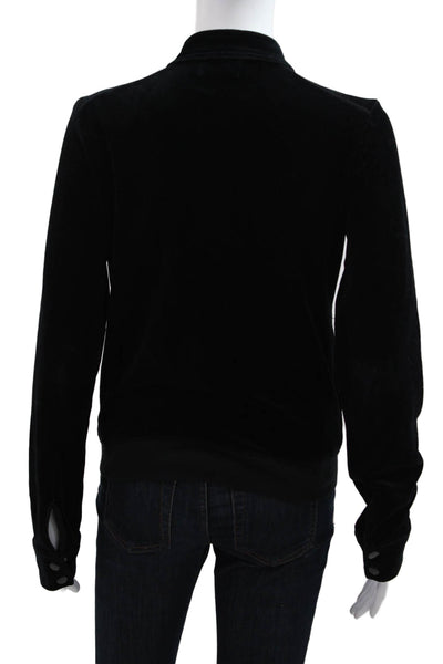 Juicy Couture Womens Bomber Jacket Black High Neck Long Sleeve Size S