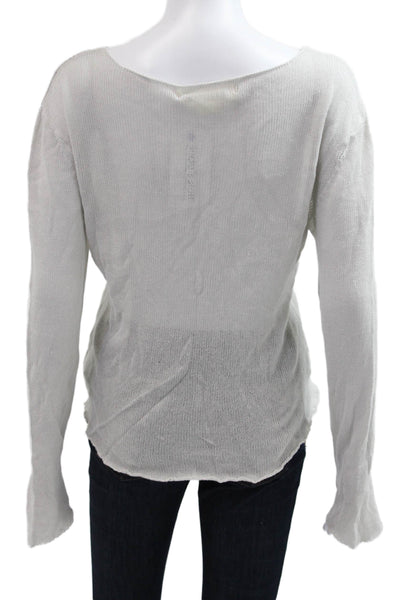 Zara Womens Pullover Sweater Beige 100% Cotton Round Neck Long Sleeve Size L