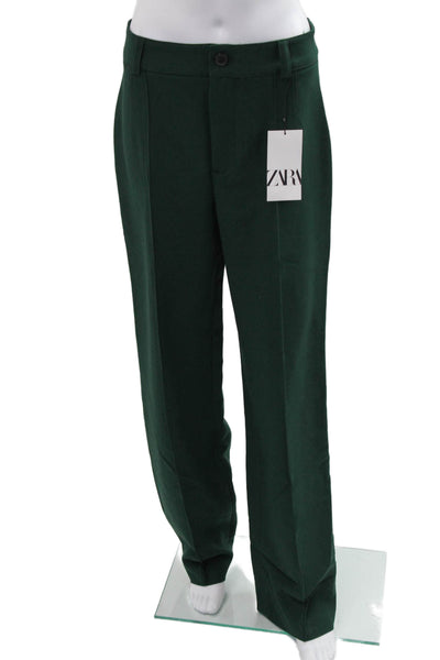 Zara Mens Dress Pants Green Button Closure Classic Fall Size M