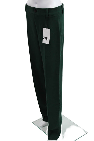 Zara Mens Dress Pants Green Button Closure Classic Fall Size M