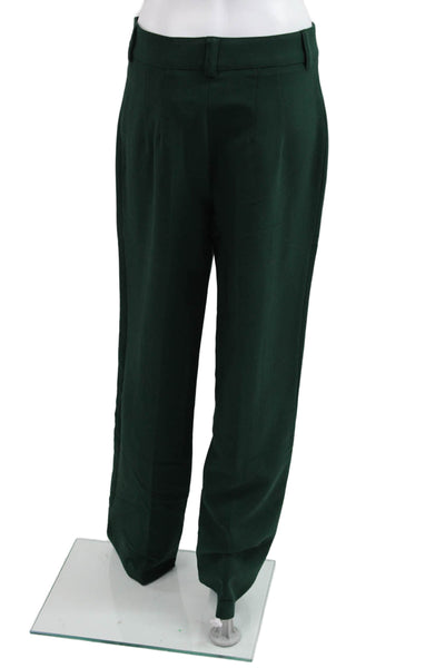 Zara Mens Dress Pants Green Button Closure Classic Fall Size M