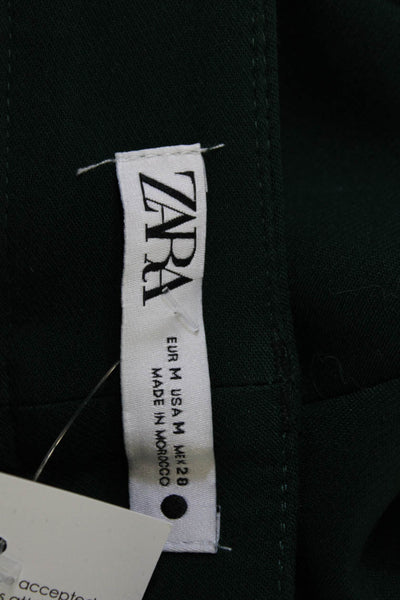 Zara Mens Dress Pants Green Button Closure Classic Fall Size M