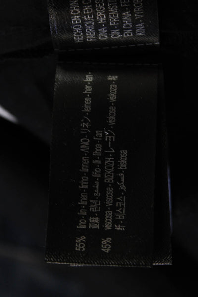 Zara Women Dress Pants Black Drawstring Linen Viscose Size M