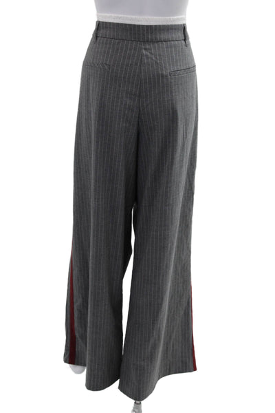 Zara Women Dress Pants Dark Gray Striped Classic Size XL