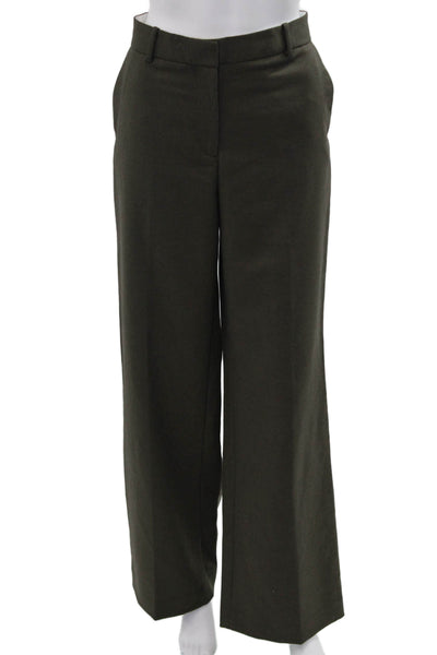 Zara Mens Dress Pants Dark Gray Army Solid Button Size M