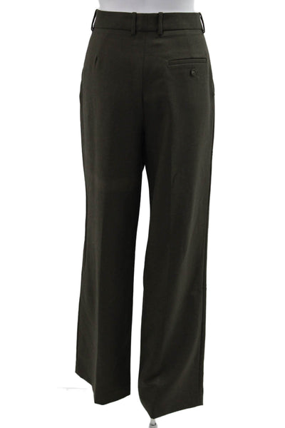 Zara Mens Dress Pants Dark Gray Army Solid Button Size M