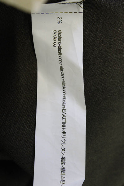 Zara Mens Dress Pants Dark Gray Army Solid Button Size M