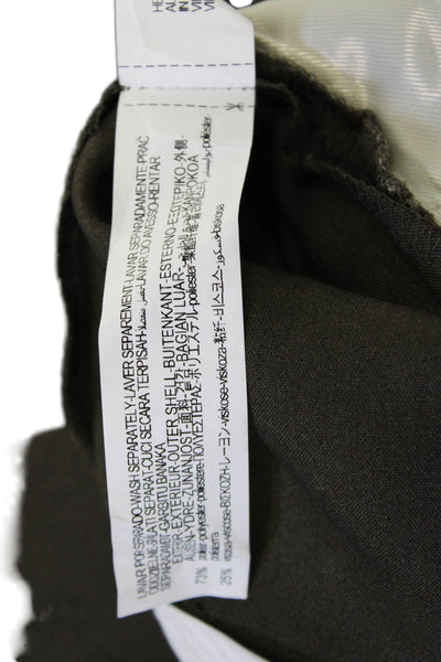 Zara Mens Dress Pants Dark Gray Army Solid Button Size M