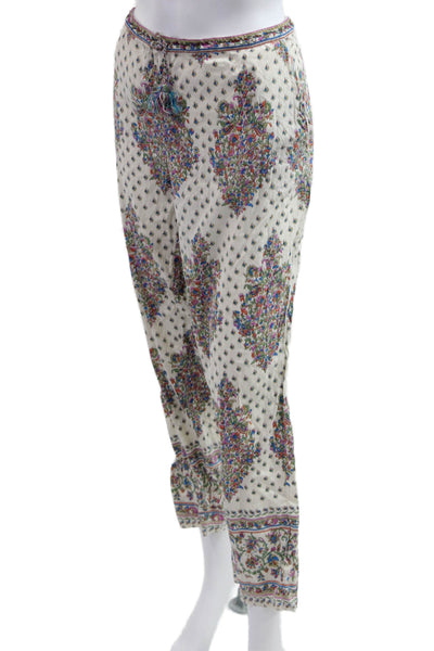 Calypso Saint Barth Women Cropped Ankle Floral Drawstring Cotton Pants Size L