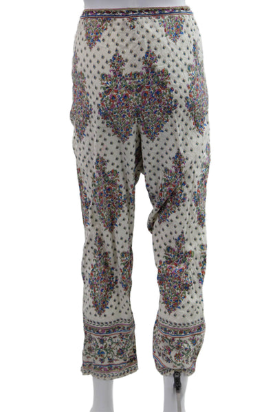 Calypso Saint Barth Women Cropped Ankle Floral Drawstring Cotton Pants Size L
