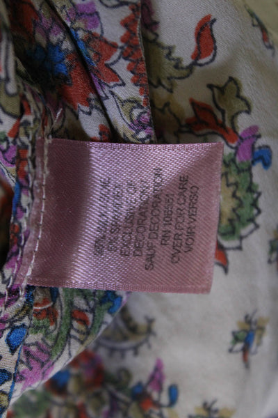 Calypso Saint Barth Women Cropped Ankle Floral Drawstring Cotton Pants Size L