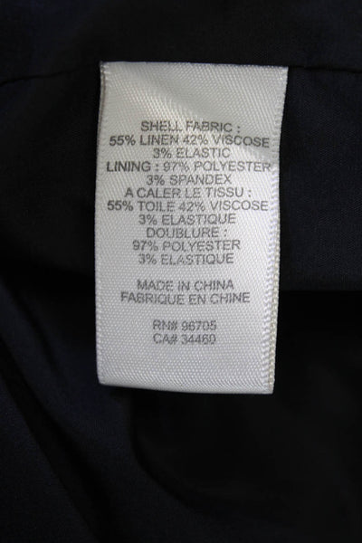 Rebecca Taylor Women Sheath Mini Black Gothic Linen Blend Dress Size 8
