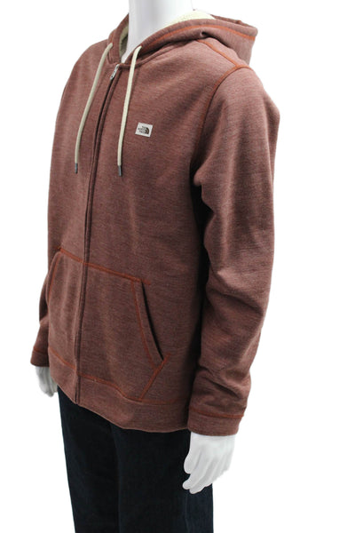 The North Face Mens Full-Zip Hoodie Brown Drawstring Long Sleeve Size L