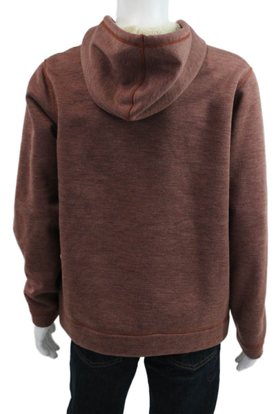 The North Face Mens Full-Zip Hoodie Brown Drawstring Long Sleeve Size L