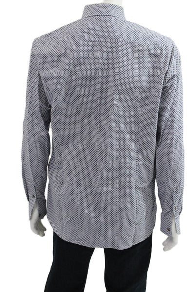 Ted Baker London Mens Point Collar Blue Cotton Button-Up Size 5
