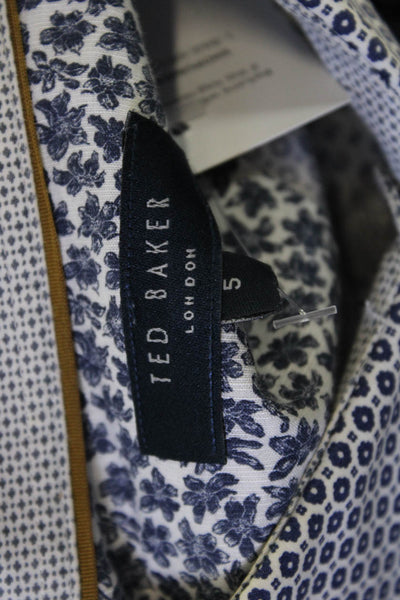 Ted Baker London Mens Point Collar Blue Cotton Button-Up Size 5