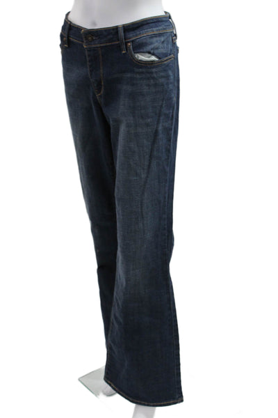 Levi's Womens Bootcut Jeans Dark Blue High Rise Button 30 Inseam Size 32