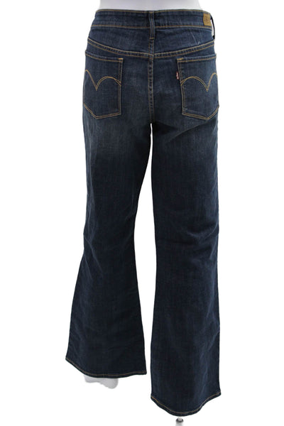 Levi's Womens Bootcut Jeans Dark Blue High Rise Button 30 Inseam Size 32