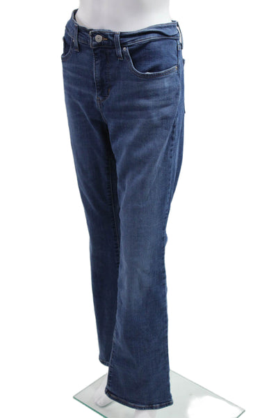 Levi's Women Straight Jeans Dark Blue High Rise Button Fly Size 31