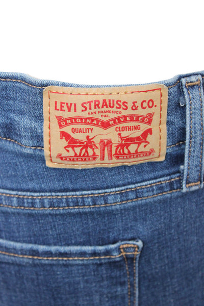 Levi's Women Straight Jeans Dark Blue High Rise Button Fly Size 31