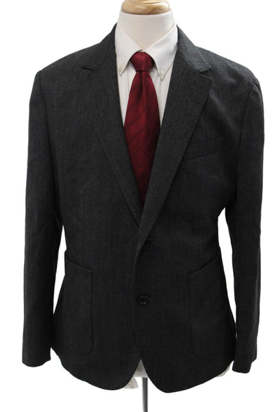 Bonobos Men Dark Gray 100% Wool Suit Jacket Button Collared Classic Size 42