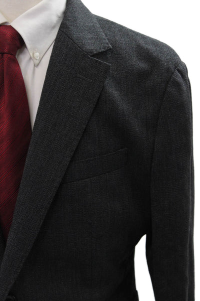 Bonobos Men Dark Gray 100% Wool Suit Jacket Button Collared Classic Size 42