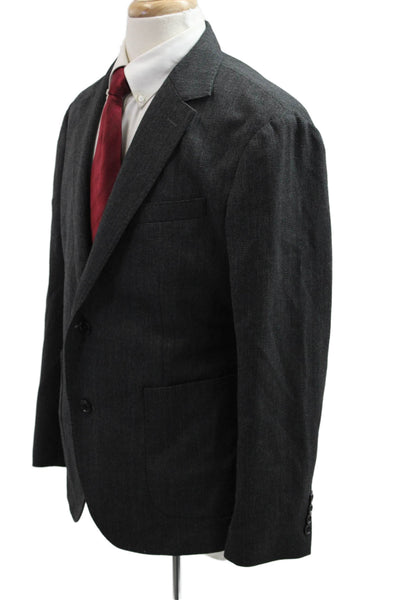 Bonobos Men Dark Gray 100% Wool Suit Jacket Button Collared Classic Size 42