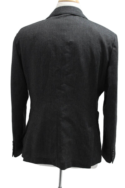 Bonobos Men Dark Gray 100% Wool Suit Jacket Button Collared Classic Size 42