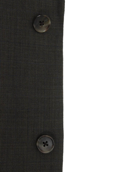 Hart Schaffner Marx Mens Dark Gray Wool Blend Solid Suit Jacket Button Size 46