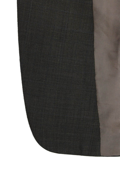 Hart Schaffner Marx Mens Dark Gray Wool Blend Solid Suit Jacket Button Size 46