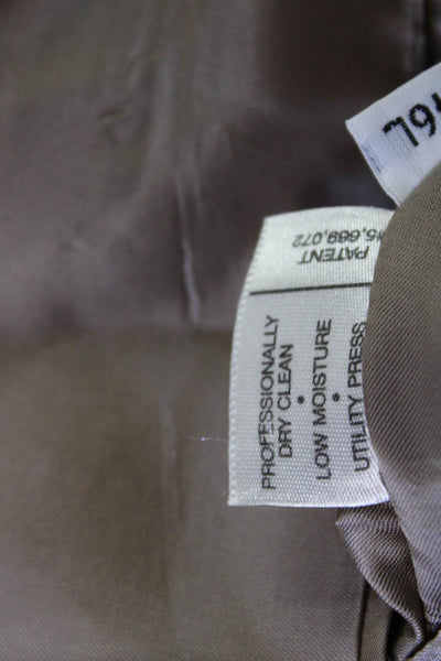Hart Schaffner Marx Mens Dark Gray Wool Blend Solid Suit Jacket Button Size 46