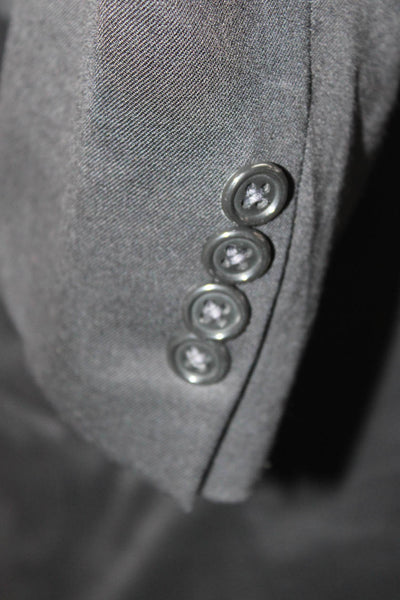 Hart Schaffner Marx Mens Black Cotton Blend Suit Jacket Button Size 42